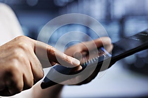 Employee updates server rigs