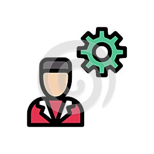 Employee vector flat colour icon
