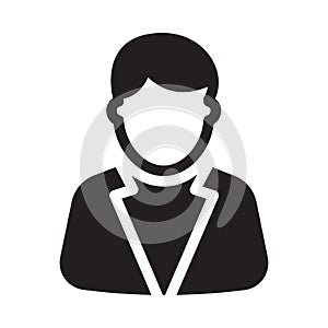 Employee vector glyph flat icon
