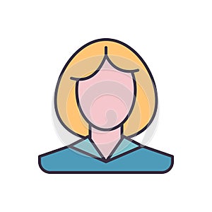 Employee Woman related vector icon