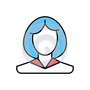 Employee Woman related vector icon