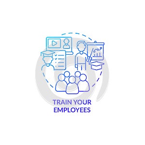Employees coaching concept icon