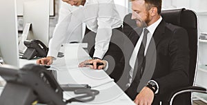 Employees of the company interact in the process of work and help each other in solving problems by discussing current
