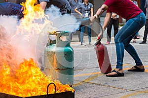 Employees firefighting training