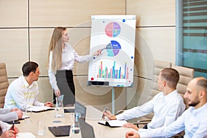 Employees gathered for a conference in the office