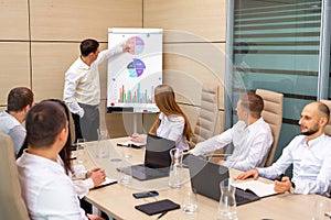 Employees gathered for a conference in the office