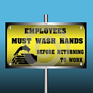 Employees must wash hands photo