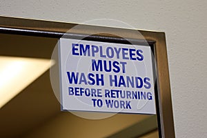 Employees Must Wash Hands