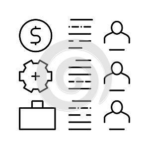 employees traits line icon vector illustration sign