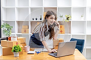 Employees are writing customer shipments to order products through online websites and deliver products through private