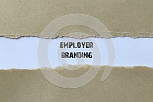 Employer branding word on white paper