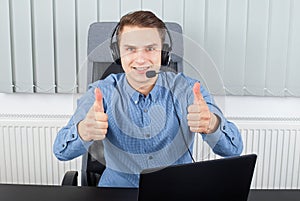 Employer having a skype conference photo