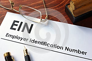 Employer Identification Number EIN photo