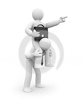 The employer rides on employee