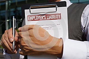Employer's liability is shown using the text