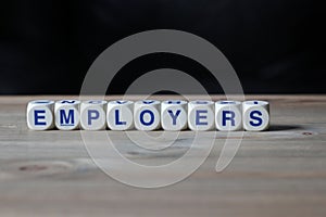 Employers word cubes