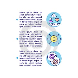 Employing CSR funds effectively concept line icons with text photo