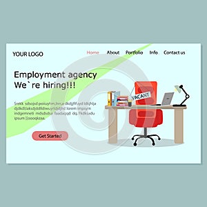 Employment agency landing page. We hiring