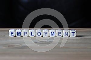 Employment benefits word cubes