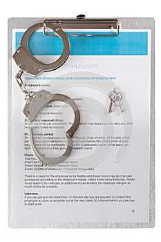 Employment contract chained handcuffs