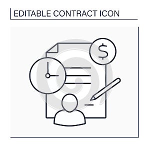 Employment contract line icon