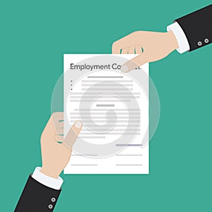 Employment contract paper document