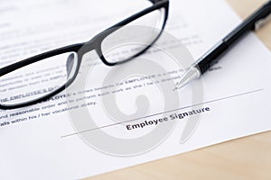 Employment contract signing job deal Recruitment concept