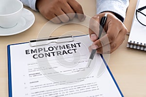 Employment contract signing job deal Recruitment concept