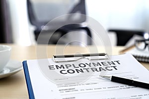 Employment contract signing job deal Recruitment concept