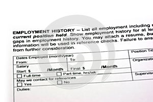 Employment history