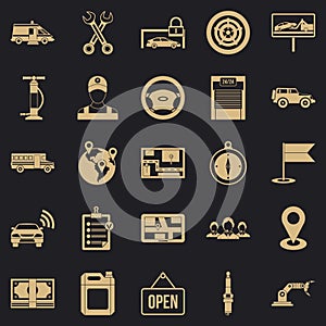 Employment icons set, simple style