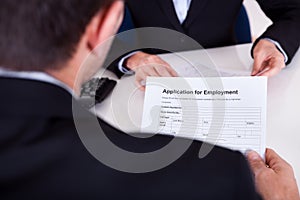 Employment interview and application form