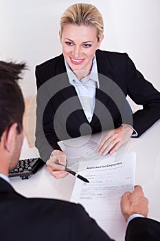 Employment interview and application form