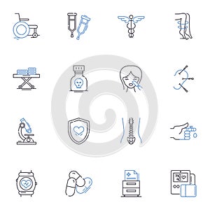 Employment and labor line icons collection. Workforce, Job, Wage, Salary, Overtime, Union, Employment vector and linear