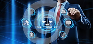 Employment Law Legal Rules Lawyer Business Concept photo