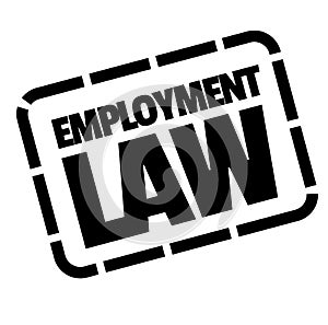 Employment law stamp on white