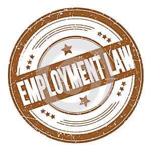 EMPLOYMENT LAW text on brown round grungy stamp