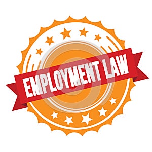 EMPLOYMENT LAW text on red orange ribbon stamp