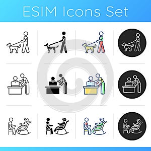 Employment opportunities icons set