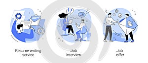Employment process abstract concept vector illustrations.