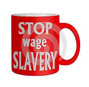 Employment rights, happy workers - stop wage slavery mug