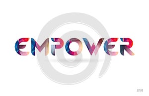 empower colored rainbow word text suitable for logo design