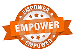 empower round ribbon isolated label. empower sign.