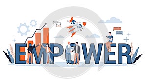 Empower word banner concept. Idea of female empowerement photo