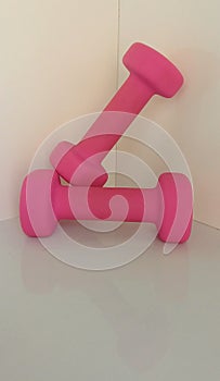 Empower your initial gym sessions with this pair of user-friendly 1kg pink dumbbells. photo