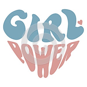 Empowered Hearts, Girl Power Typography in a Heart Shape