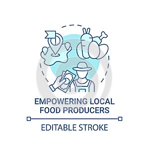 Empowering local food producers concept icon