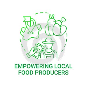 Empowering local food producers concept icon