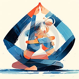 Empowering Yoga Pose Illustration