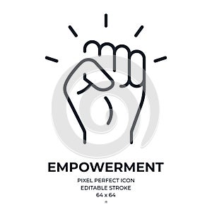 Empowerment concept editable stroke outline icon isolated on white background flat vector illustration. Pixel perfect. 64 x 64